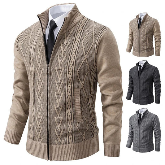 2023 autumn and winter new cashmere padded warm casual men's knitted sweater coat - Chrissy's Eye