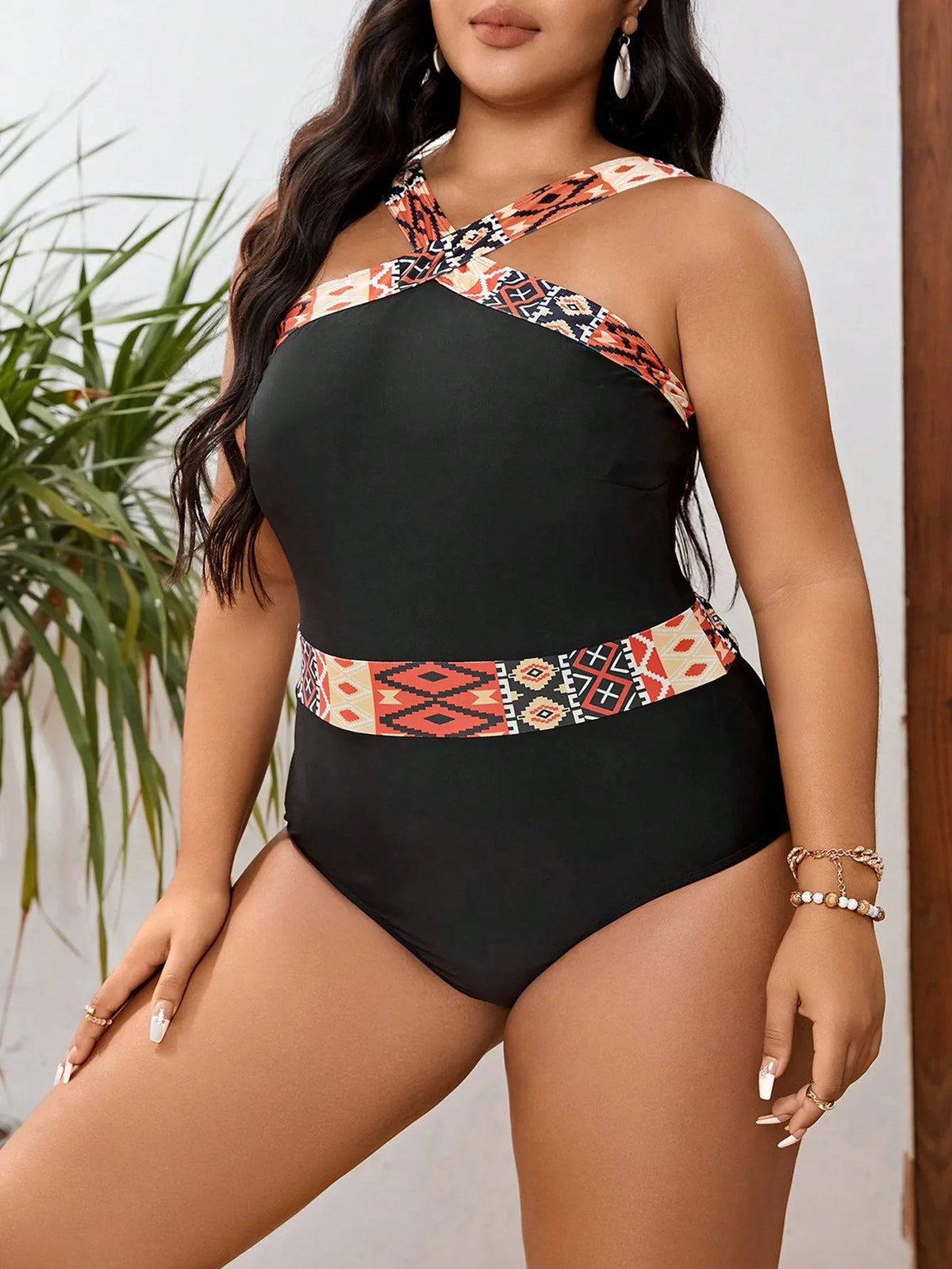 Valavalaking 2026 Sexy Patchwork Plus Size Swimwear Women Push UP Large Big One Piece Swimsuit Curvy Beach Chubby Bathing Suit - Chrissy's Eye