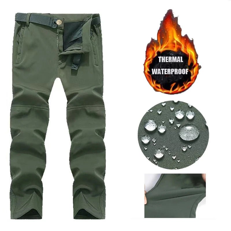 Tactical Military Men Winter Autumn Fleece Waterproof Cargo Pants Hiking Camping Softshell Climbing Casual Warm Combat Trousers - Chrissy's Eye