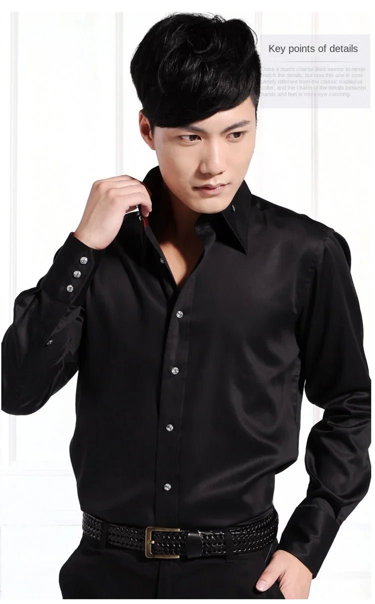 Dress Shirt for Men Button-down Collared Formal Business Long Sleeve Casual Fashion Slim Fit - Chrissy's Eye