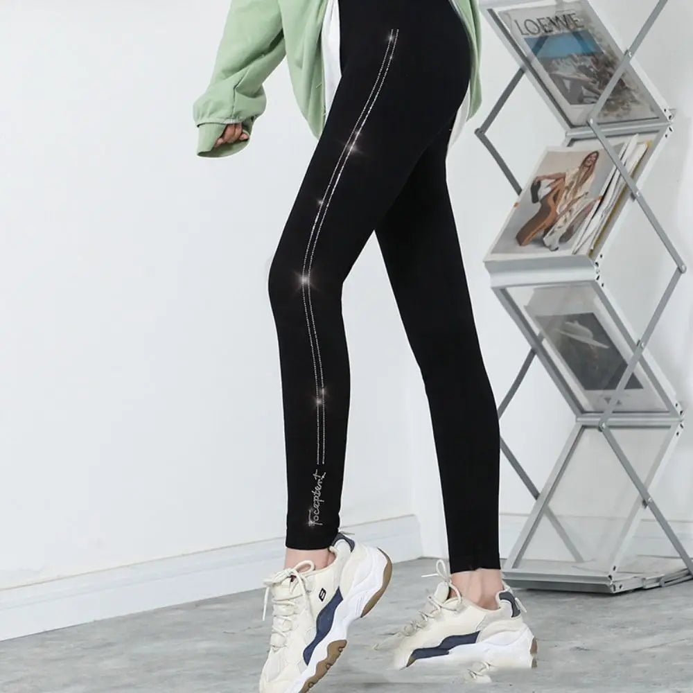 Bright Drill Glitter Leggings High Waist Super Elastic Diamonds Glitter Pants Thicken Harem Pants Leisure Glitter Pant Office - Chrissy's Eye