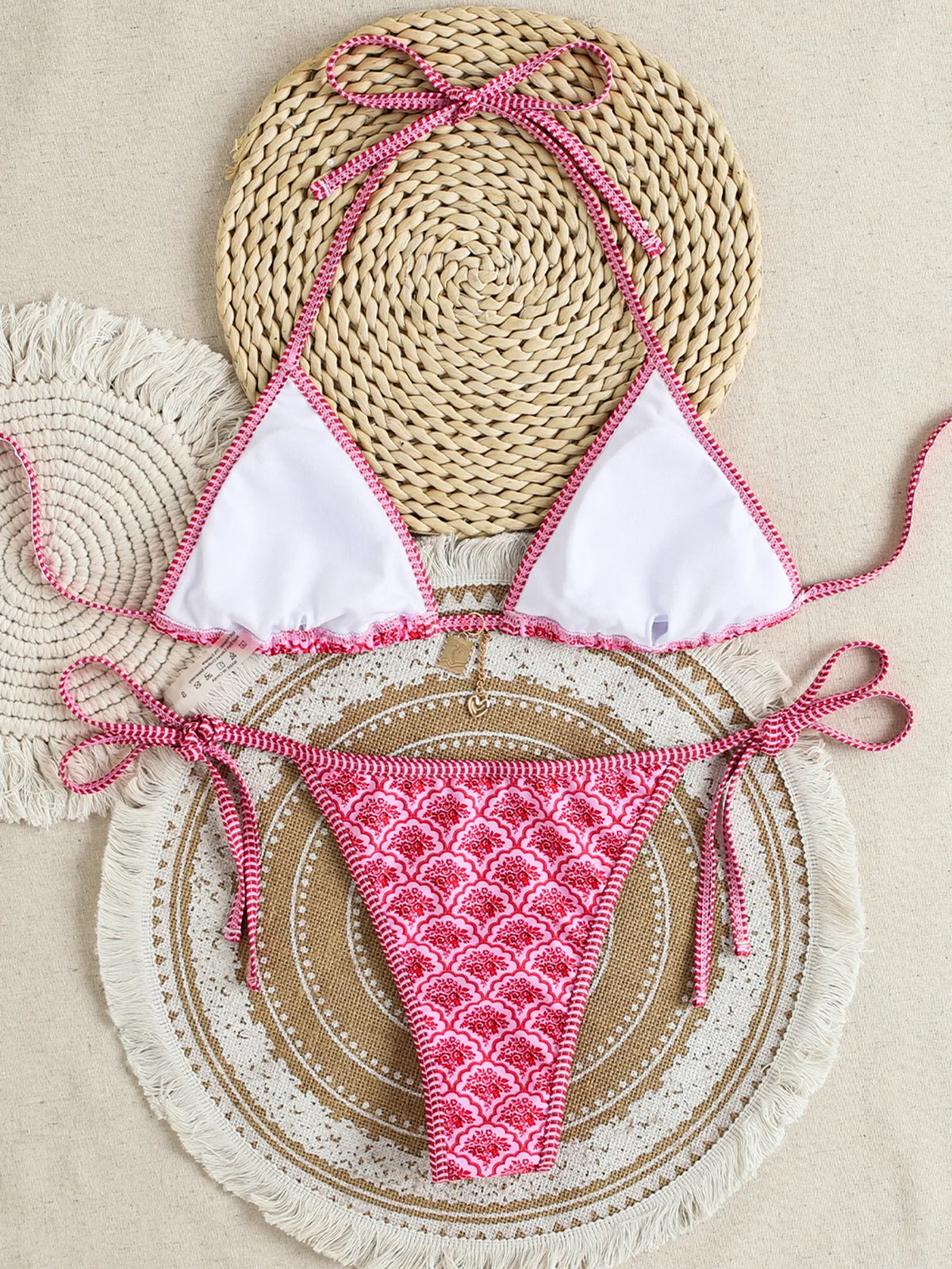 "2026 New Triangle Bikini Set - Floral Print Push Up Swimsuit & Brazilian Bottoms" - Chrissy's Eye