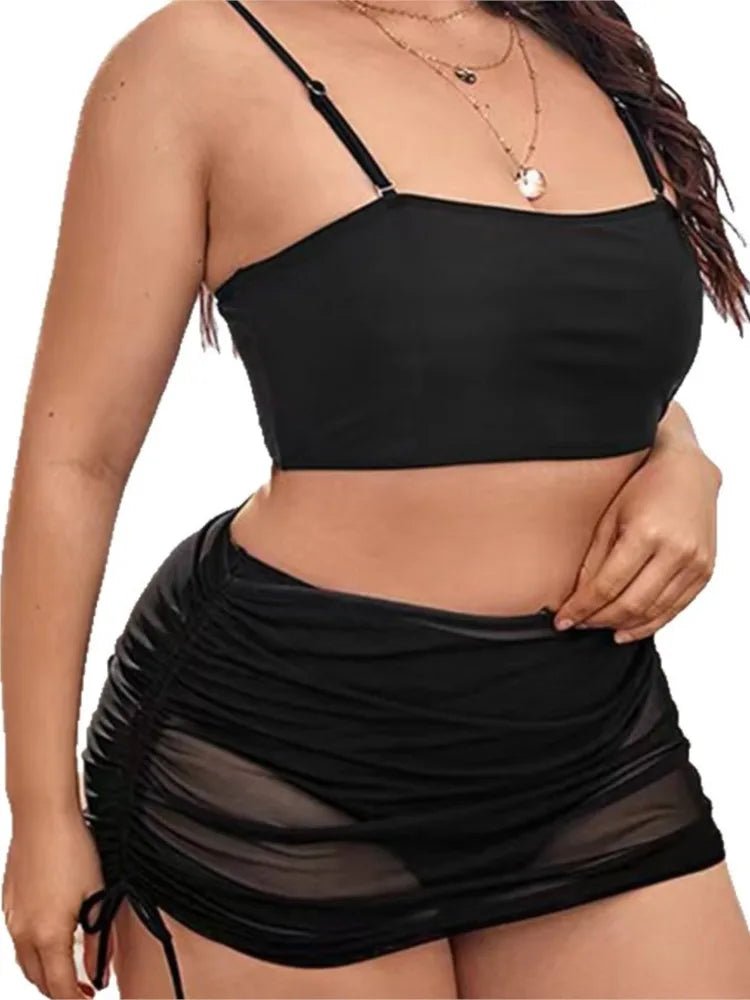 Plus Size High Waist Bikini Women's Push Up Large Size Swimsuit 2025 Summer Mujer Big Size Tummy Control Swimwear Bikini Sets - Chrissy's Eye