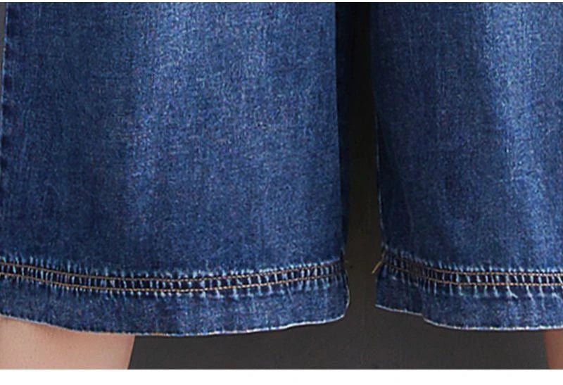 Women's Denim Pants 2025 Spring Summer Solid Color Korean Version Ladies Backstraps Pants Fashion Appear Thin Lady Trousers - Chrissy's Eye