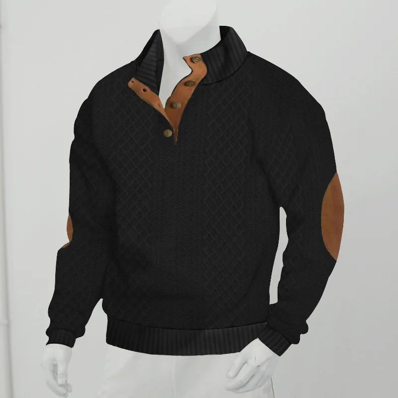 2024 cross-border hot-selling autumn and winter men's casual stand-up collar long-sleeved jacquard knitted pullover sweater - Chrissy's Eye