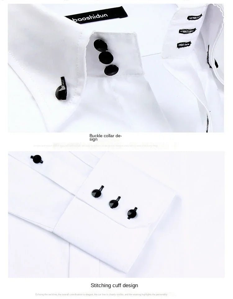 Dress Shirt for Men Button-down Collared Formal Business Long Sleeve Casual Fashion Slim Fit - Chrissy's Eye