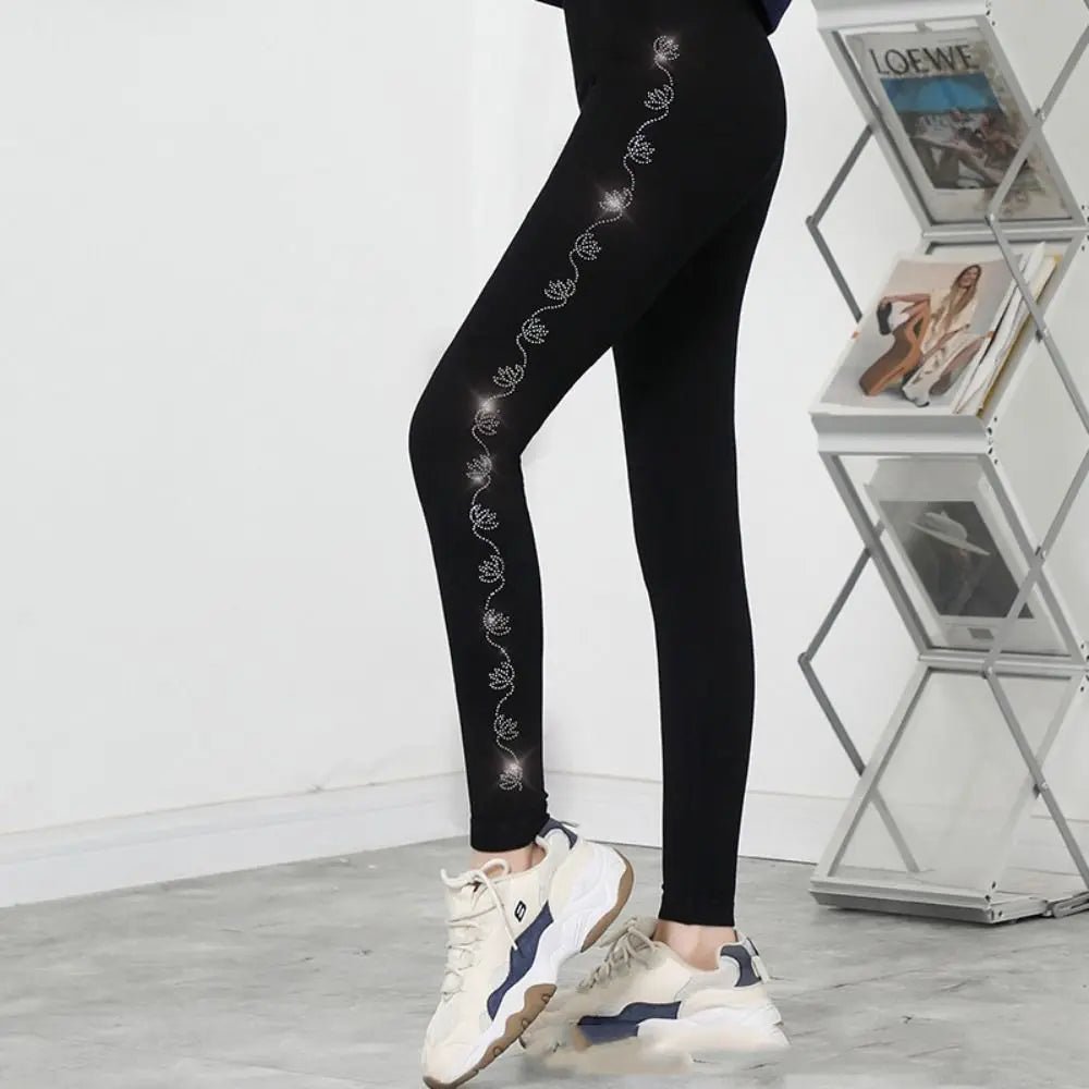 Bright Drill Glitter Leggings High Waist Super Elastic Diamonds Glitter Pants Thicken Harem Pants Leisure Glitter Pant Office - Chrissy's Eye