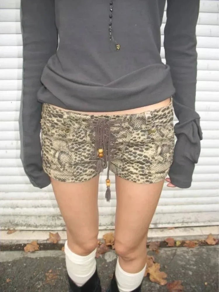Y2k Streetwear Harajuku E-girl Summer Women 2000s Grunge Kpop Japanese Gyaru Low Rise Jean Shorts Slim Denim Hot Pants Trashy - Chrissy's Eye