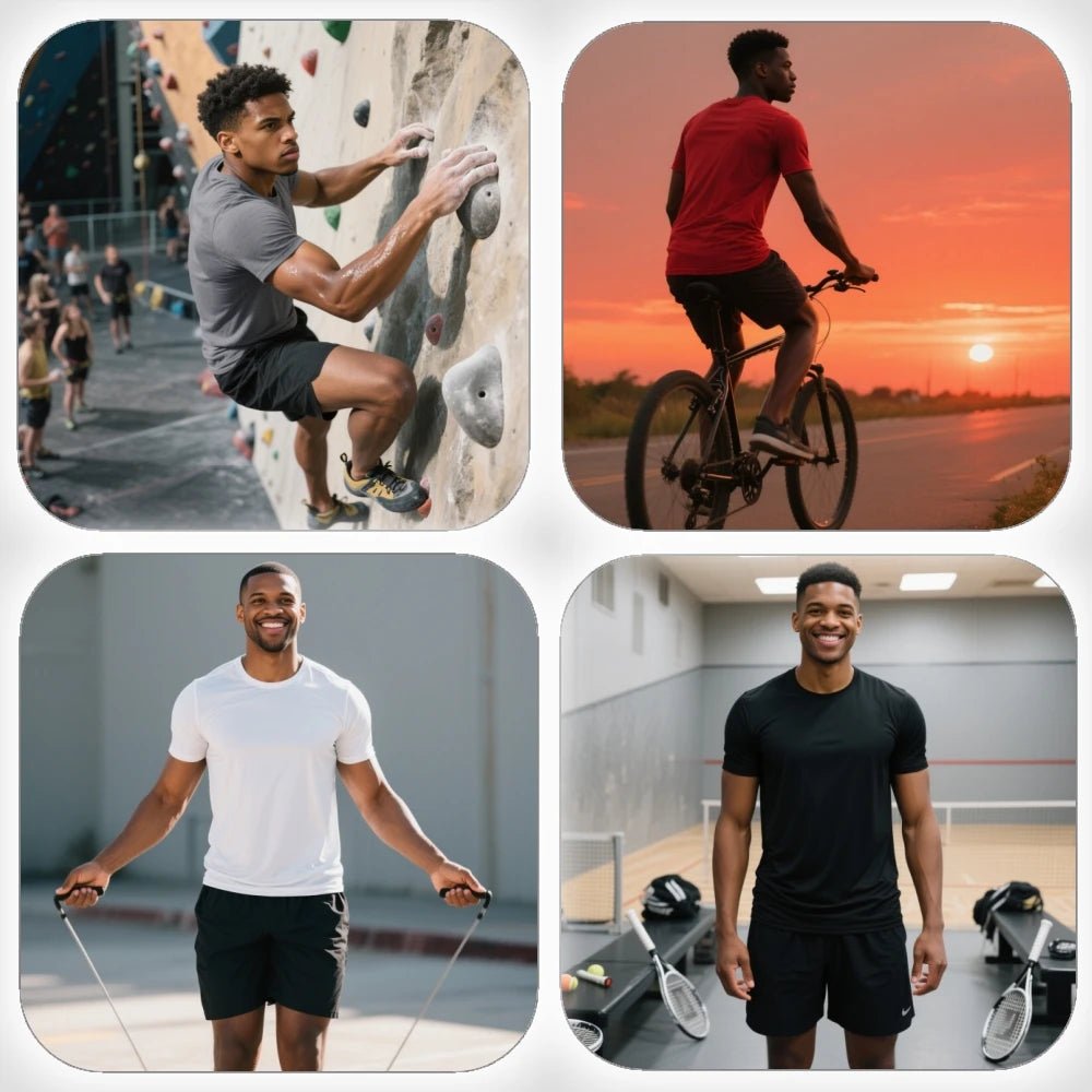5Pcs Men's Quick Dry Basic Short Sleeve Gym Running Street Outdoor Exercise Sport Shirt Tops Lightweight - Chrissy's Eye