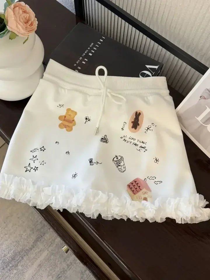 Women's Unique skirt applique print denim - Chrissy's Eye