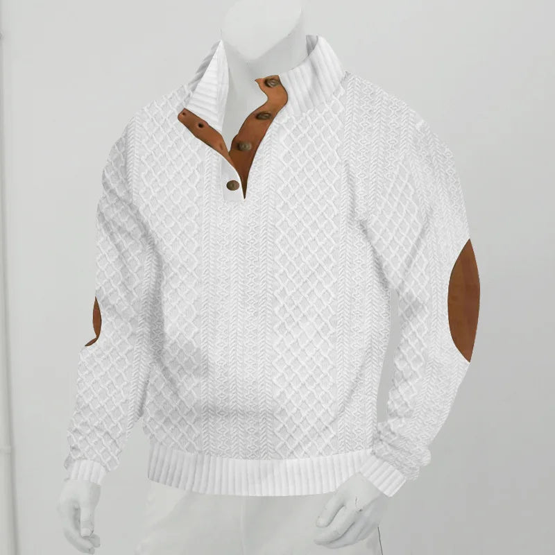 2024 cross-border hot-selling autumn and winter men's casual stand-up collar long-sleeved jacquard knitted pullover sweater - Chrissy's Eye