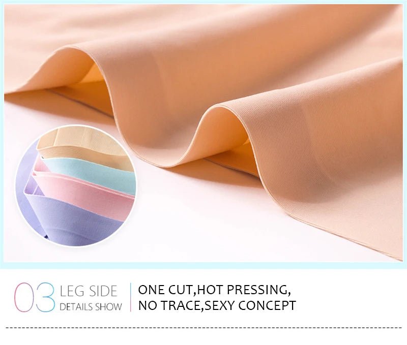 9PCS Ice Silk Seamless Panties For Women Sexy Mid Rise Underwear Female Intimate Briefs Breathable Comfort Large Size Lingerie - Chrissy's Eye