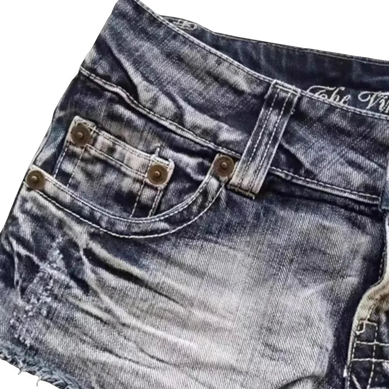 Aesthetics Harajuku Hip Hop Fashion Street Clothing Graphic Printing Women Blue Ins Style Y2k Goth Slim Casual Hot and Sexy Shor - Chrissy's Eye