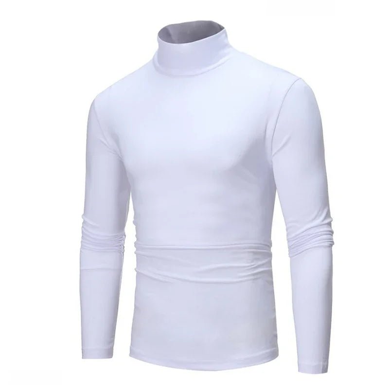 Spring Autumn Thin Men Pullovers Sweaters Turtleneck Knitted Sweater for Men Warm Clothing Male Sweaters Full Black White Tops - Chrissy's Eye