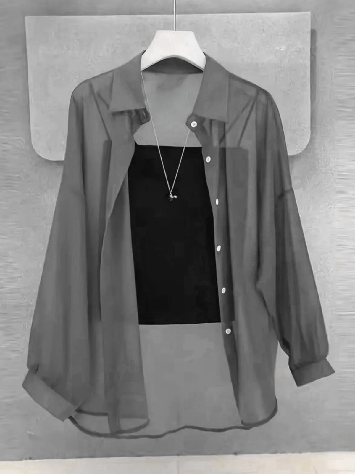 New Women's Shirt | Lightweight Breathable, Solid Color, Straight Button Placket, Lapel, Long-Sleeve, Outerwear & Sun-Protective - Chrissy's Eye