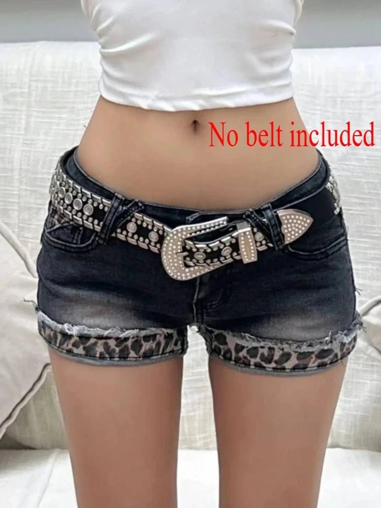 Y2k Streetwear Harajuku E-girl Summer Women 2000s Grunge Kpop Japanese Gyaru Low Rise Jean Shorts Slim Denim Hot Pants Trashy - Chrissy's Eye