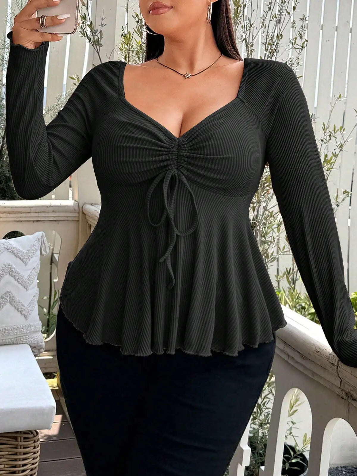 Elegant, solid color women's plus size Blouse - Chrissy's Eye