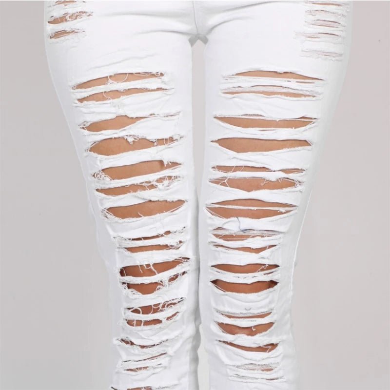 HOLE Denim Women's High Waist Ripped Jeans Skinny-Jeans - Chrissy's Eye