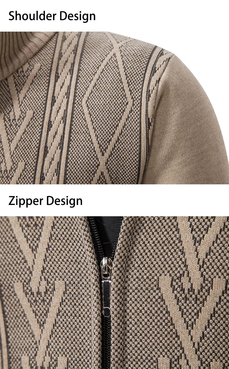 2023 autumn and winter new cashmere padded warm casual men's knitted sweater coat - Chrissy's Eye