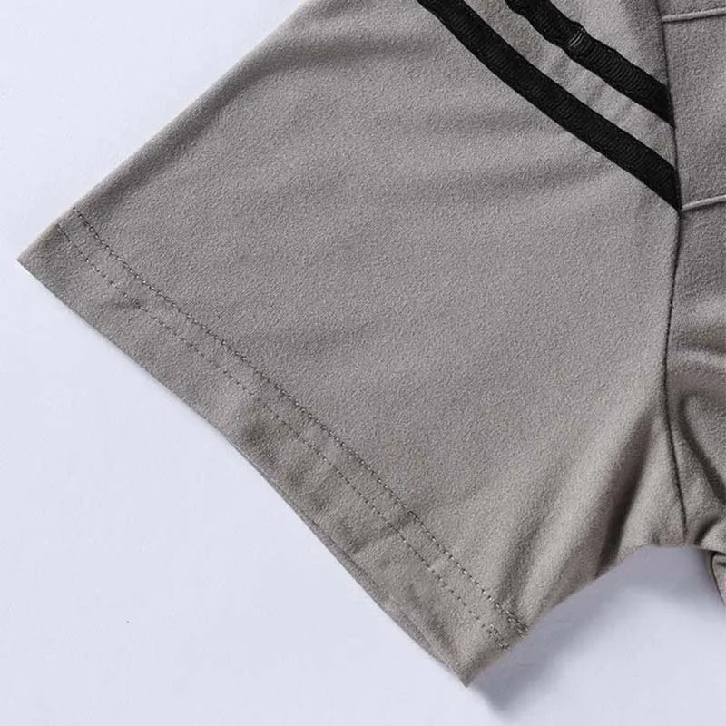 2025 New Men's Casual Fashion Solid Color Short Sleeved Polo Shirt Stand Up Collar Versatile Comfortable Top - Chrissy's Eye
