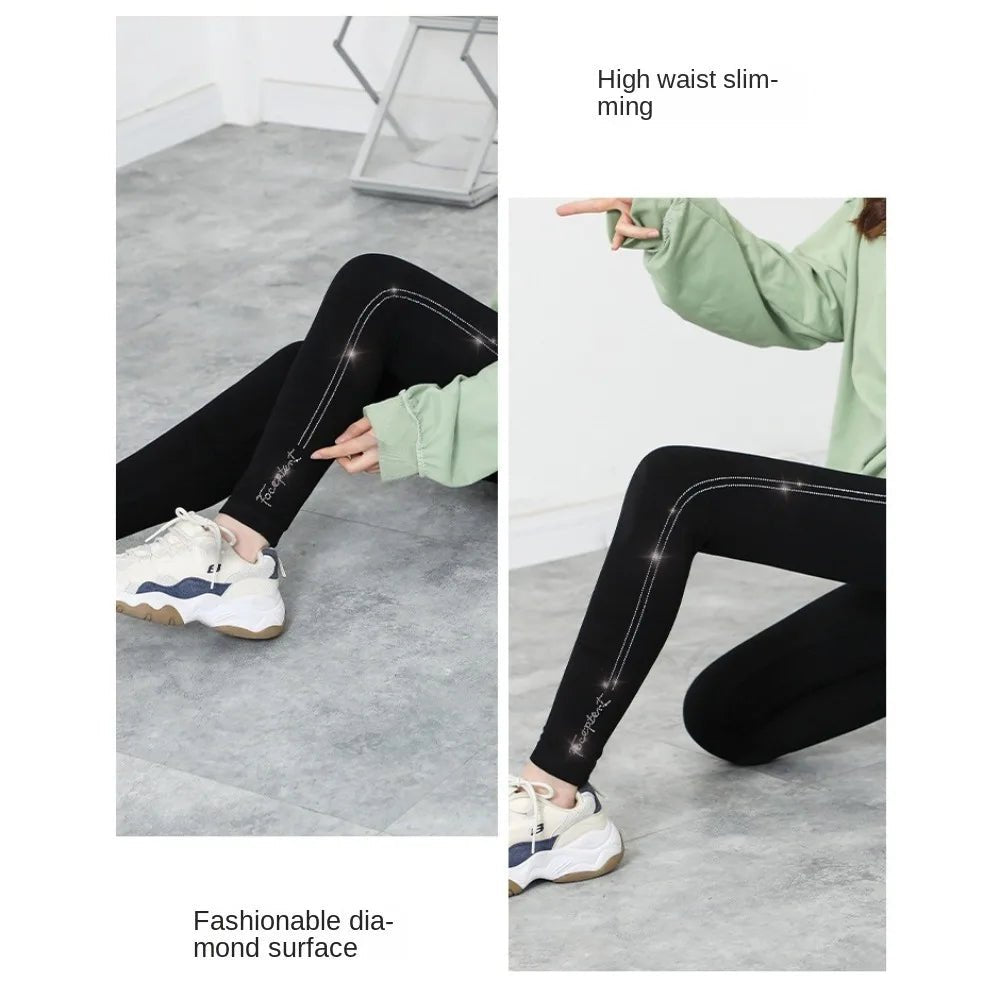Bright Drill Glitter Leggings High Waist Super Elastic Diamonds Glitter Pants Thicken Harem Pants Leisure Glitter Pant Office - Chrissy's Eye
