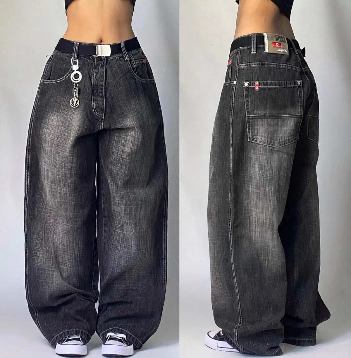Y2K American New Fashion Tiger Print Loose Jeans Women High Street Harajuku Wind Trend Casual Joker High Waist Wide Leg Pants - Chrissy's Eye