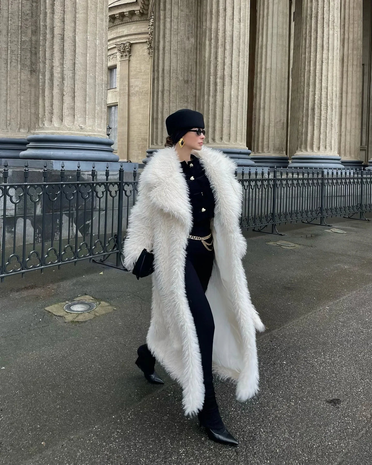 Elegant Women's Mink Fur Overcoat Solid Waist-cinching Fur Coat For Lady Luxury Long Furry - Chrissy's Eye
