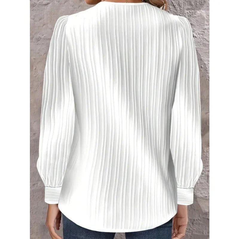 Plus Size 1XL-5XL size Women's Shirt Solid Color Diagonal Collar Long Sleeved Button Up Shirt Casual Holiday Party Shirt - Chrissy's Eye