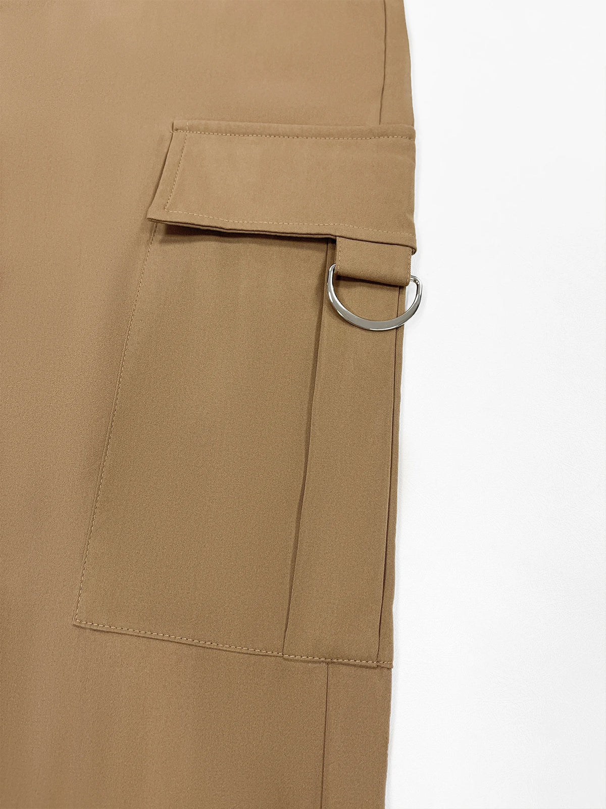 Women's Plain High Waist Cargo Pants, Street Fashion Casual Pocket Button Trousers for Daily Wear, Ladies Bottoms for All Season - Chrissy's Eye