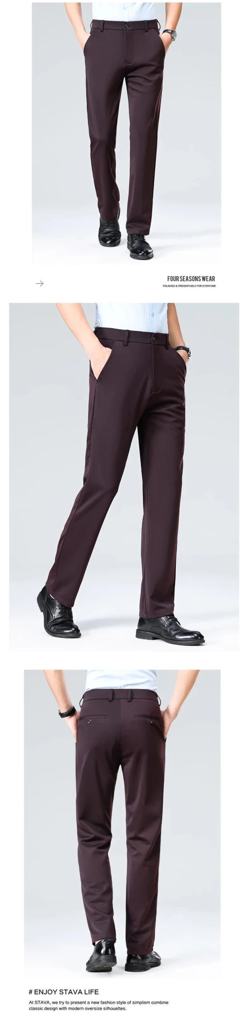29-42 Men's Summer Pants Thin Straight Stretch Casual Pants with No Trace No Ironing Fabric Silky and Cool Feeling - Chrissy's Eye