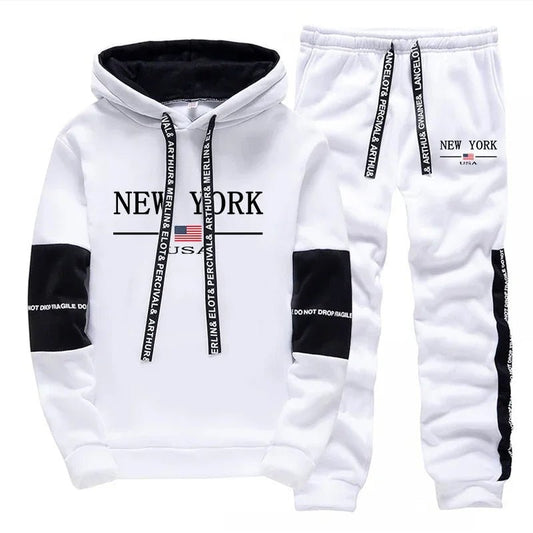 Quality Mens Tracksuit Casual Print Sweatshirts Sports Jogging Mens Clothing Autumn Winter Sportswear Single Piece Hoodie Pants - Chrissy's Eye