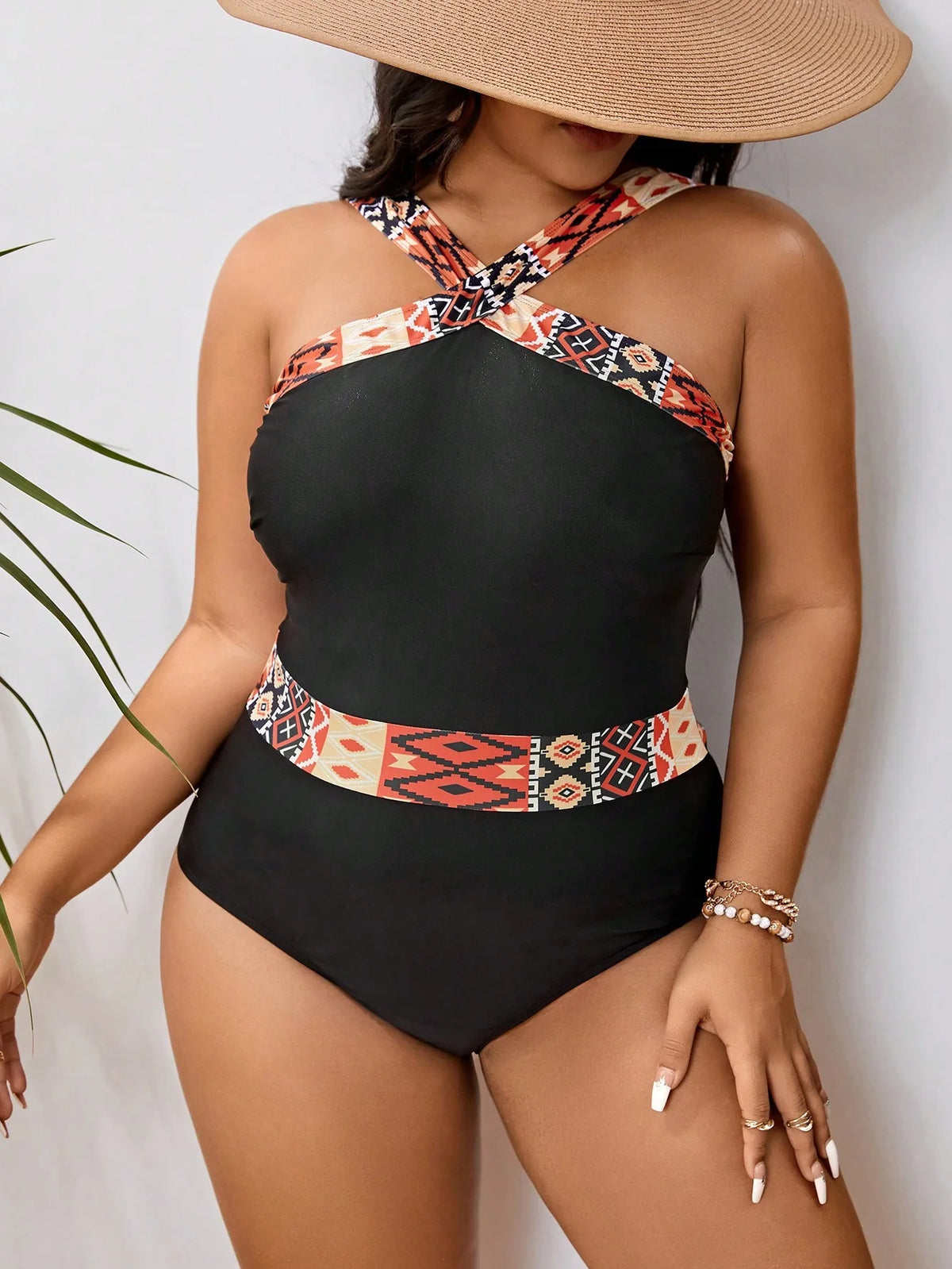 Valavalaking 2026 Sexy Patchwork Plus Size Swimwear Women Push UP Large Big One Piece Swimsuit Curvy Beach Chubby Bathing Suit - Chrissy's Eye