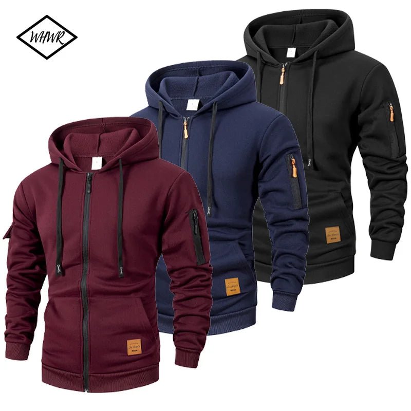 2025 New Autumn Men Sweatshirts Long Sleeve Jacket Hoodie Zipper Closure Jacket Male Hoodies Sweatshirt Slim Fit Male Clothing - Chrissy's Eye