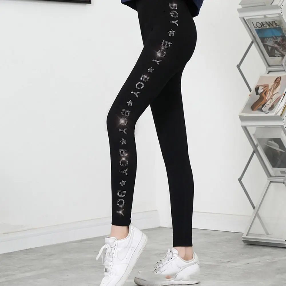 Bright Drill Glitter Leggings High Waist Super Elastic Diamonds Glitter Pants Thicken Harem Pants Leisure Glitter Pant Office - Chrissy's Eye