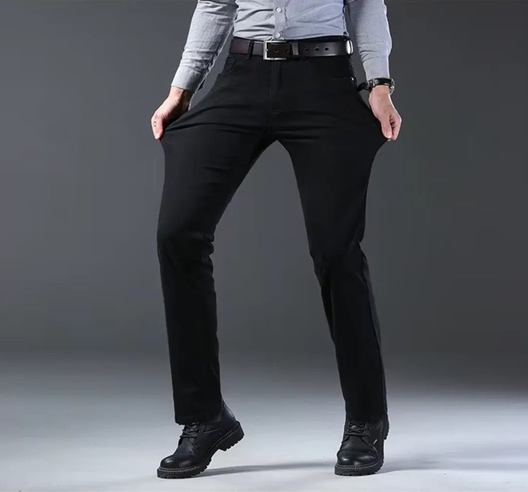 2026 New Style Business Men's Jeans Casual Straight Stretch Fashion Classic Blue Black Work Pant Denim Trousers Male Clothing - Chrissy's Eye