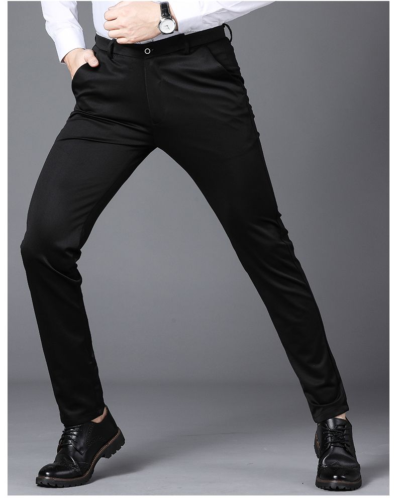 Spring Autumn Mens Business Suit Pants Male Summer Thin Formal Solid Long Dress Straight Baggy Office Trousers Drop Shipping - Chrissy's Eye